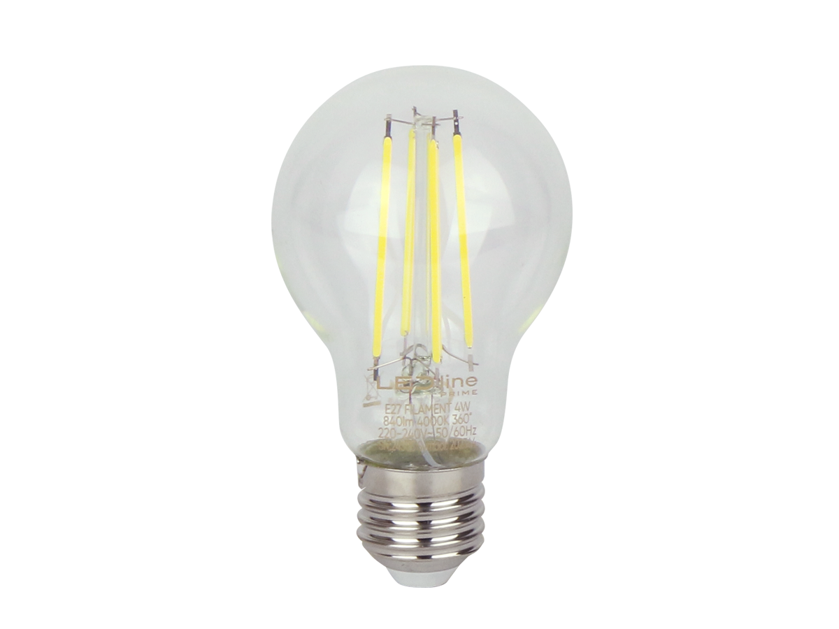 LED-lamp E27 4000K 7W 1470lm 230V 360° FILAMENT A60 Glas PRIME