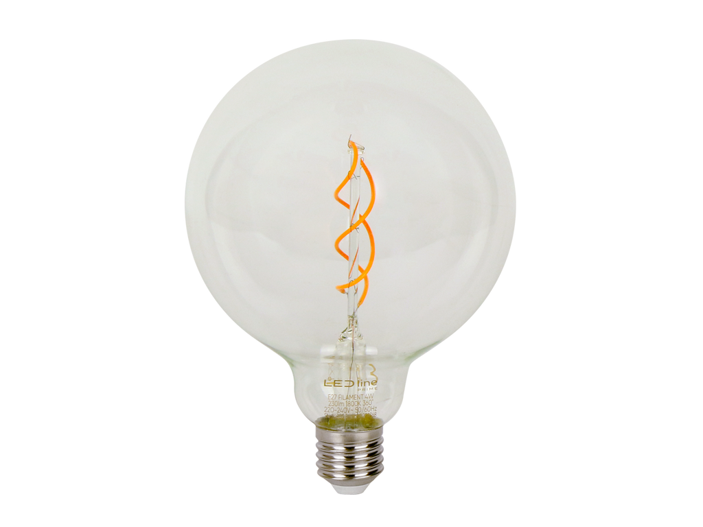 LED-lamp E27 1800K 4W 230lm 230V 360 ° FILAMENT G125 DIM Glazen prime