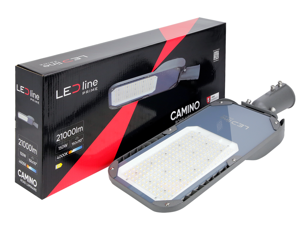 Wegverlichting Armatuur CAMINO 4000K 150W 21000lm IP66 grijs PRIME