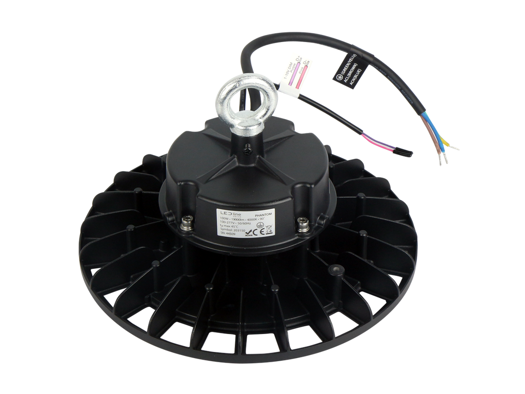 Highbay Armatuur PHANTOM 4000K 70W 13300lm 90° IP65 zwart PRIME 1-10V