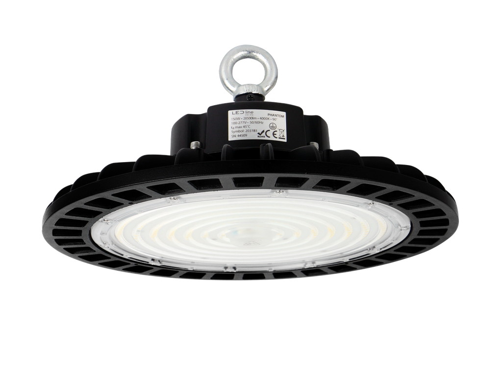 Highbay Armatuur PHANTOM 4000K 150W 28500lm 120° IP65 zwart PRIME DALI