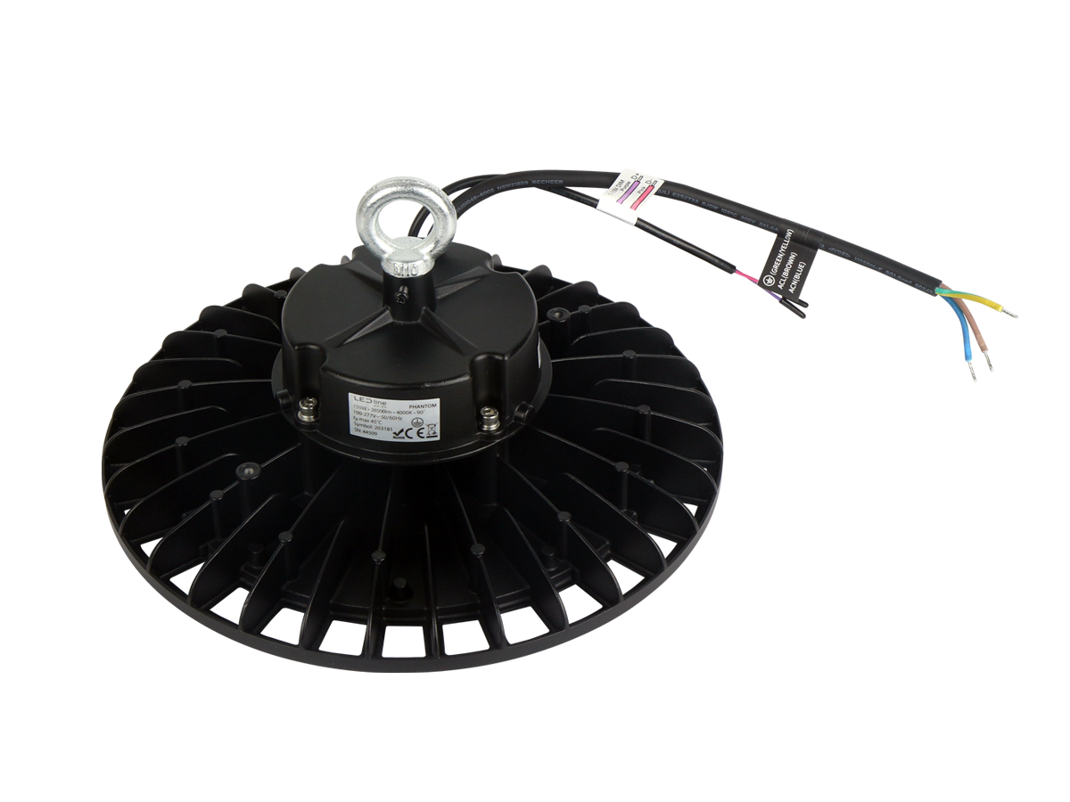 Highbay Armatuur PHANTOM 4000K 150W 28500lm 120° IP65 zwart PRIME 1-10V