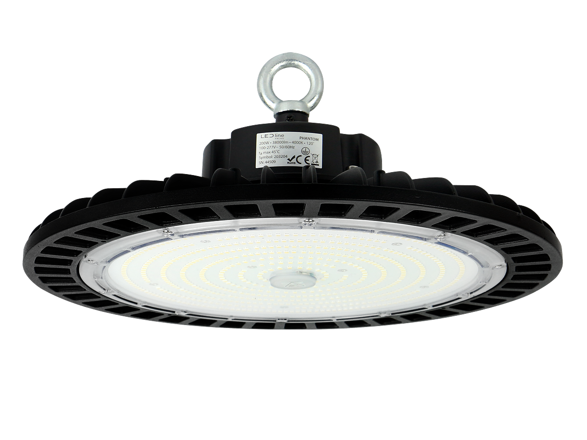 Highbay Armatuur PHANTOM 4000K 200W 38000lm 120° IP65 zwart PRIME 1-10V