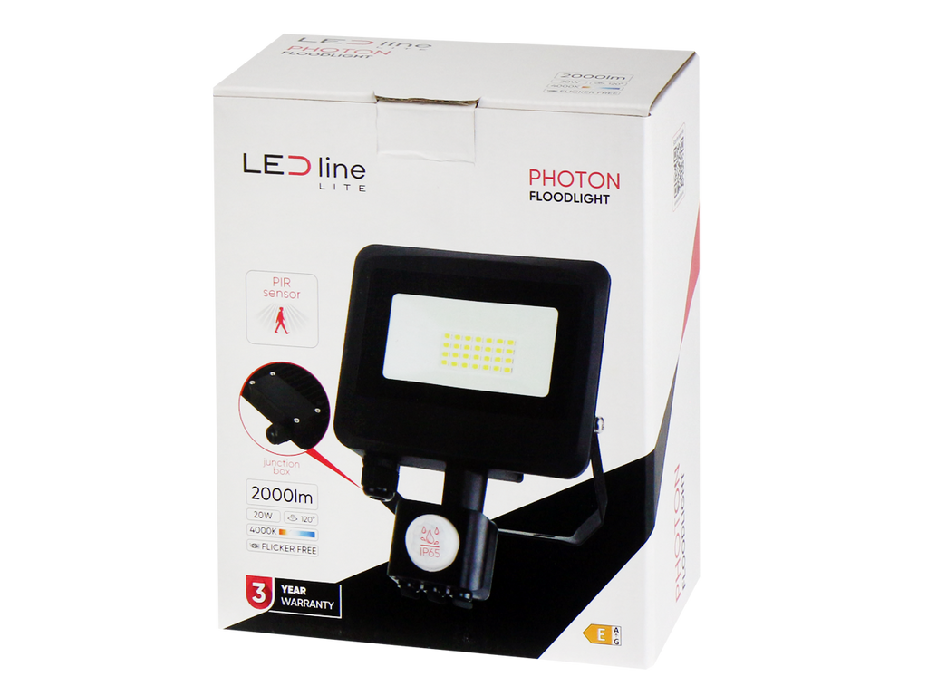 Floodlight PHOTON 4000K 20W 2000lm 120° IP65 LITE bewegingssensor