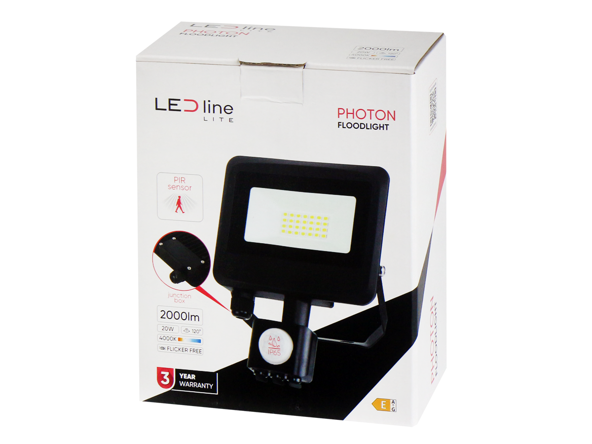 Floodlight PHOTON 4000K 20W 2000lm 120° IP65 LITE bewegingssensor
