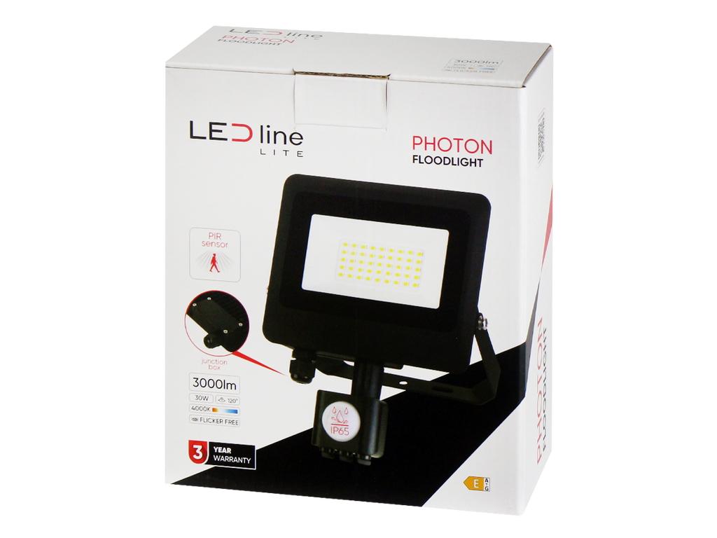 Floodlight PHOTON 4000K 30W 3000lm 120° IP65 LITE bewegingssensor