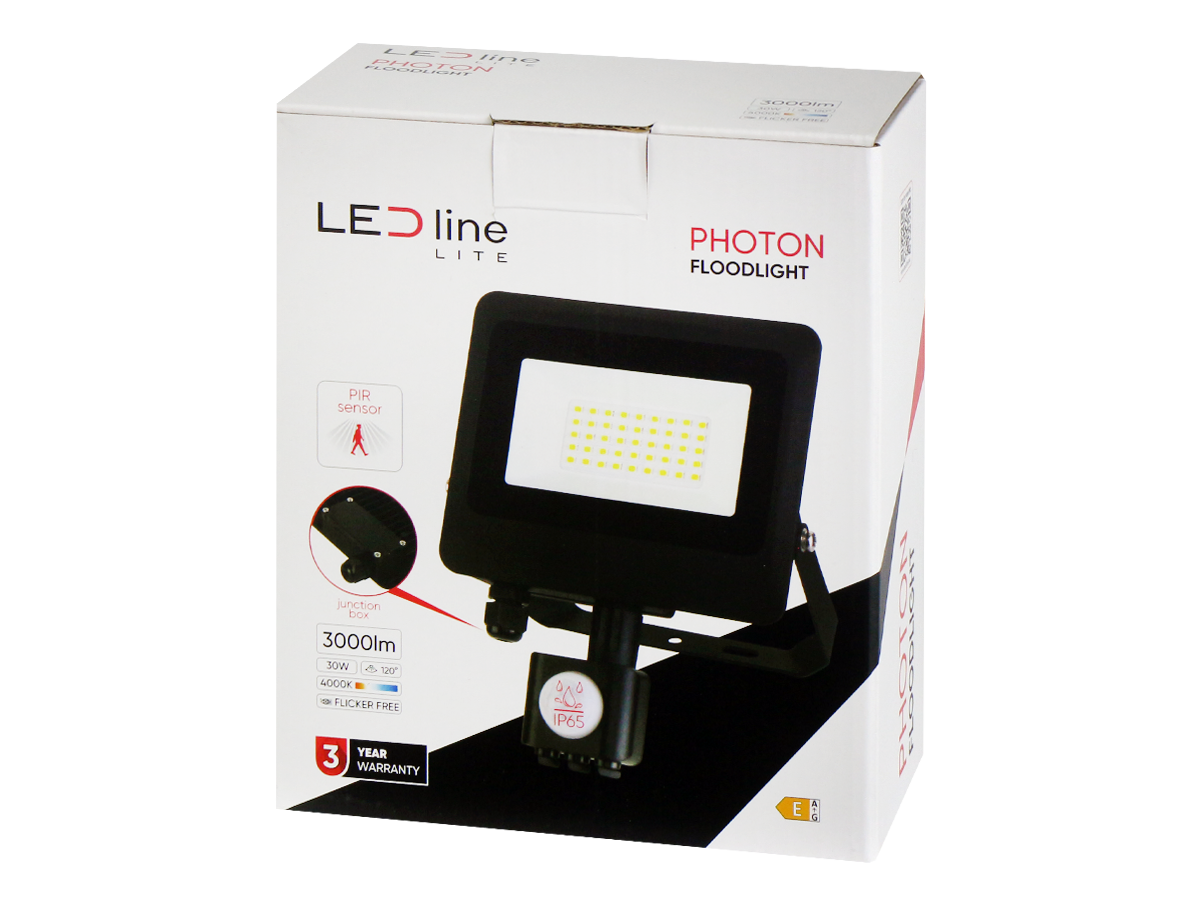 Floodlight PHOTON 4000K 30W 3000lm 120° IP65 LITE bewegingssensor