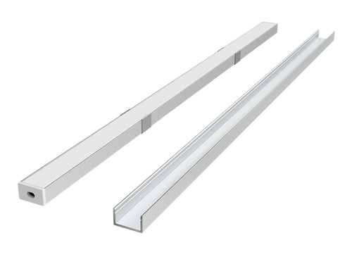Aluminium oppervlak profiel zilver 2m - PRIME set