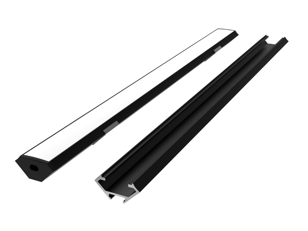 Hoekprofiel aluminium zwart 2m - PRIME set