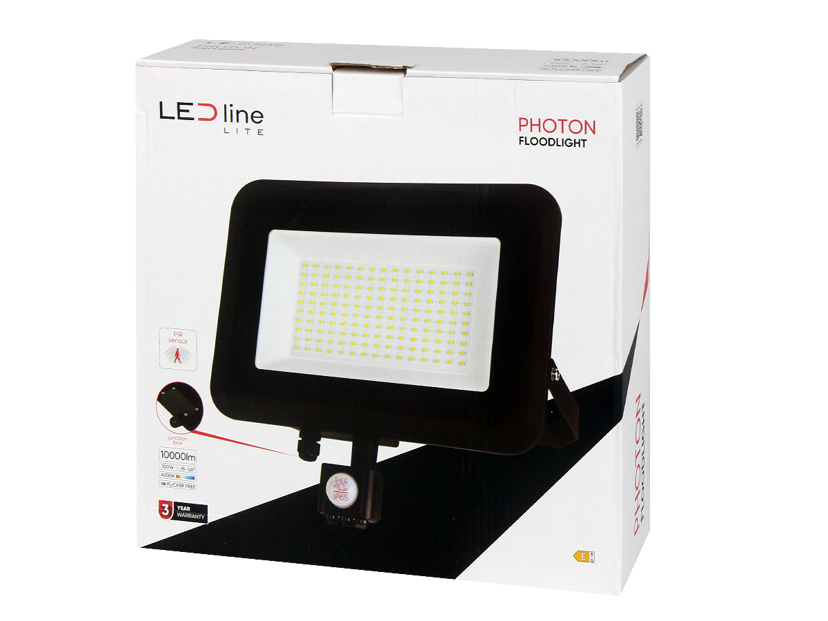 Floodlight PHOTON 4000K 100W 10000lm 120° IP65 LITE bewegingssensor