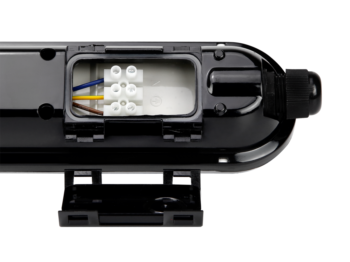LED line hermetische armatuur LINKER 4000K 40W 6000lm IP65 120cm zwart PRIME noodmodule LAW 3h AT