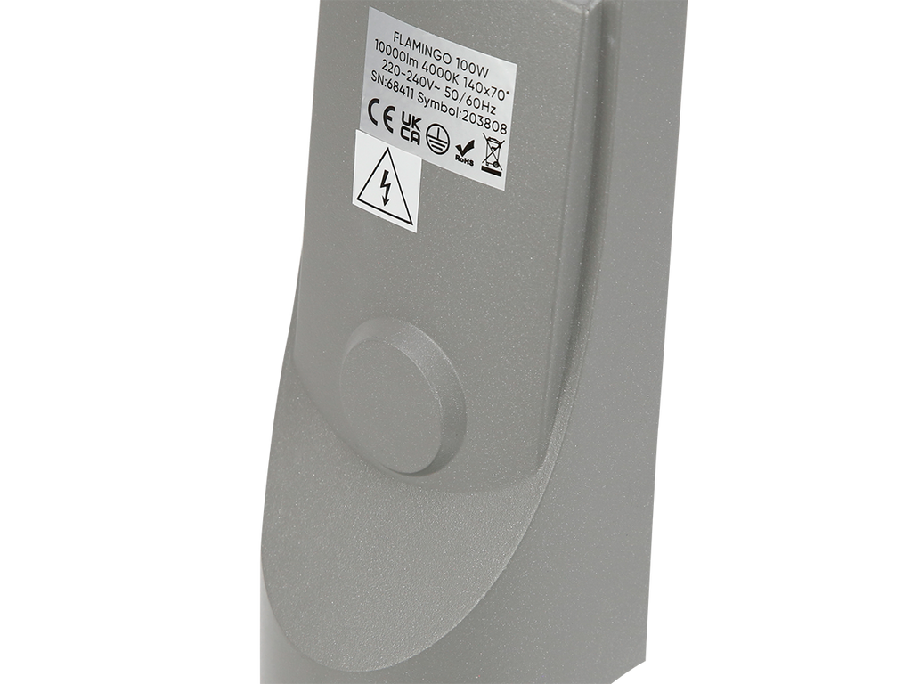 Wegverlichting Armatuur FLAMINGO 4000K 100W 10000lm IP65 grijs LITE