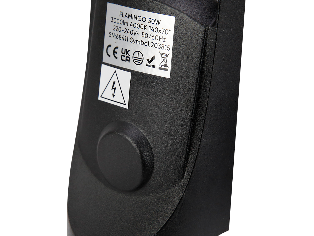LED line straatarmatuur FLAMINGO 4000K 30W 3000lm IP65 zwart LITE