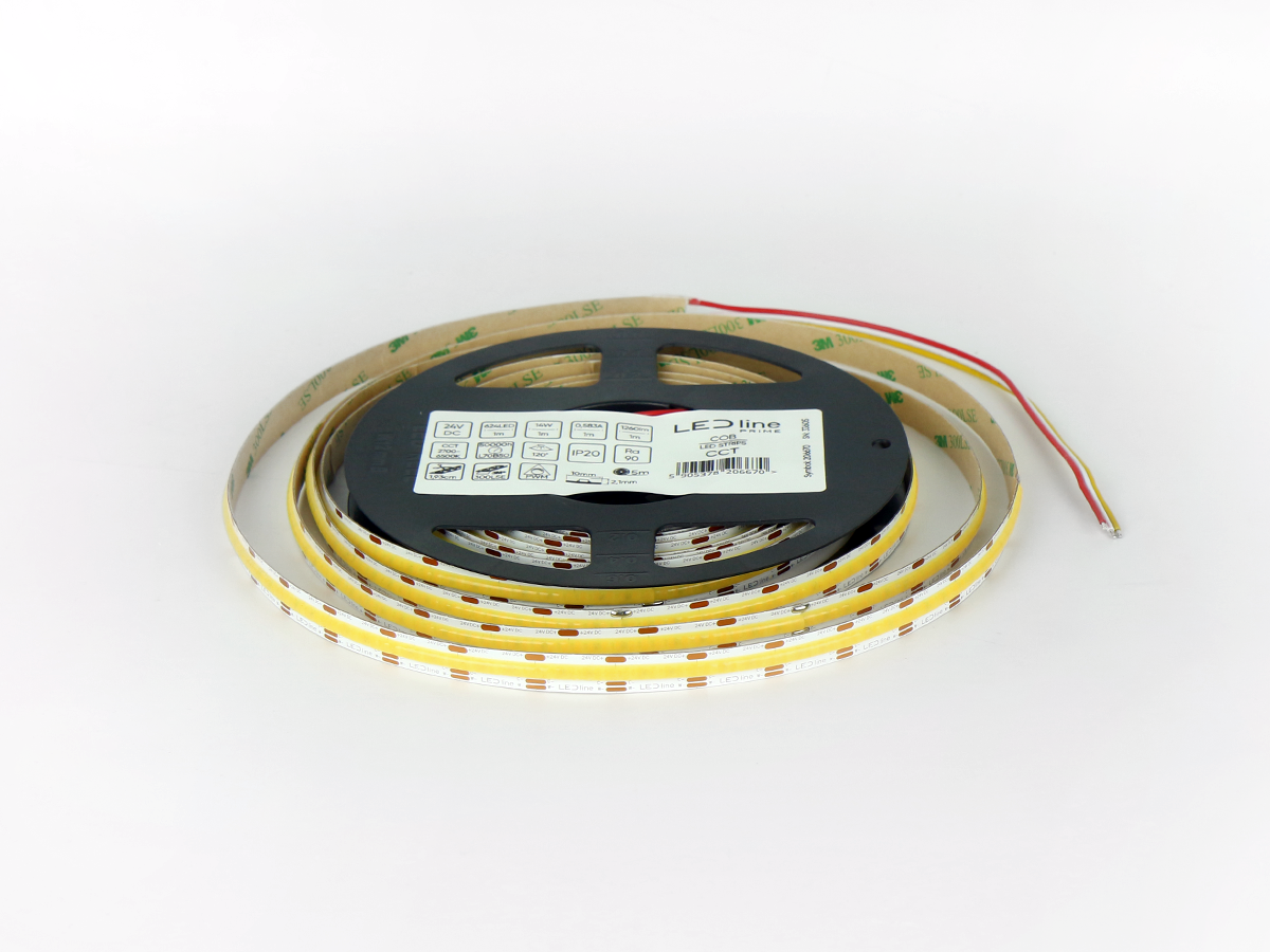 LED 624 COB 24V 2700K-6500K CCT 14W IP20 10mm 5m 1260lm/m PRIME