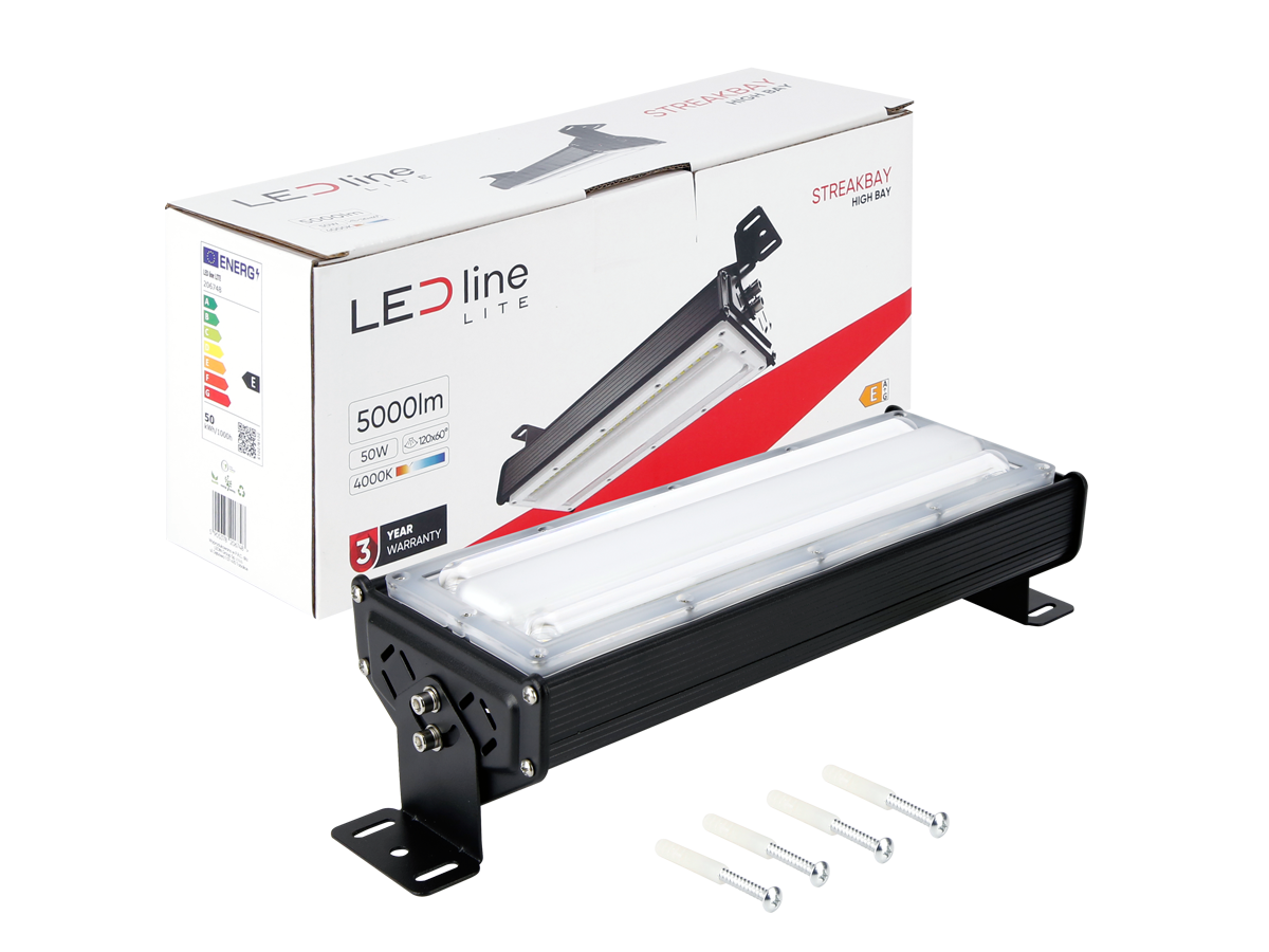 Highbay Armatuur STREAKBAY 4000K 50W 5000lm 120x60° IP65 zwart LITE
