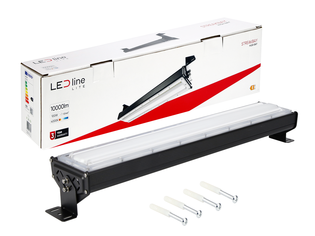 Highbay Armatuur STREAKBAY 4000K 100W 10000lm 120x60° IP65 zwart LITE