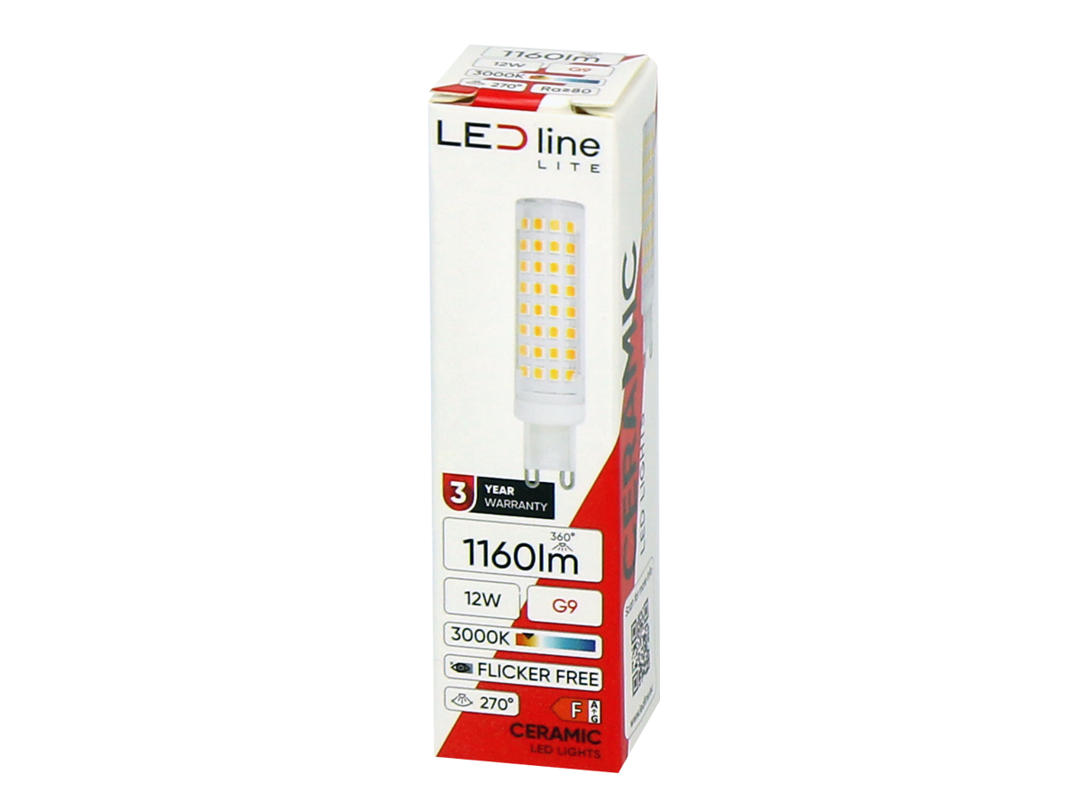 LED-lamp G9 3000K 12W 1160lm 230V 270 ° LITE Keramiek