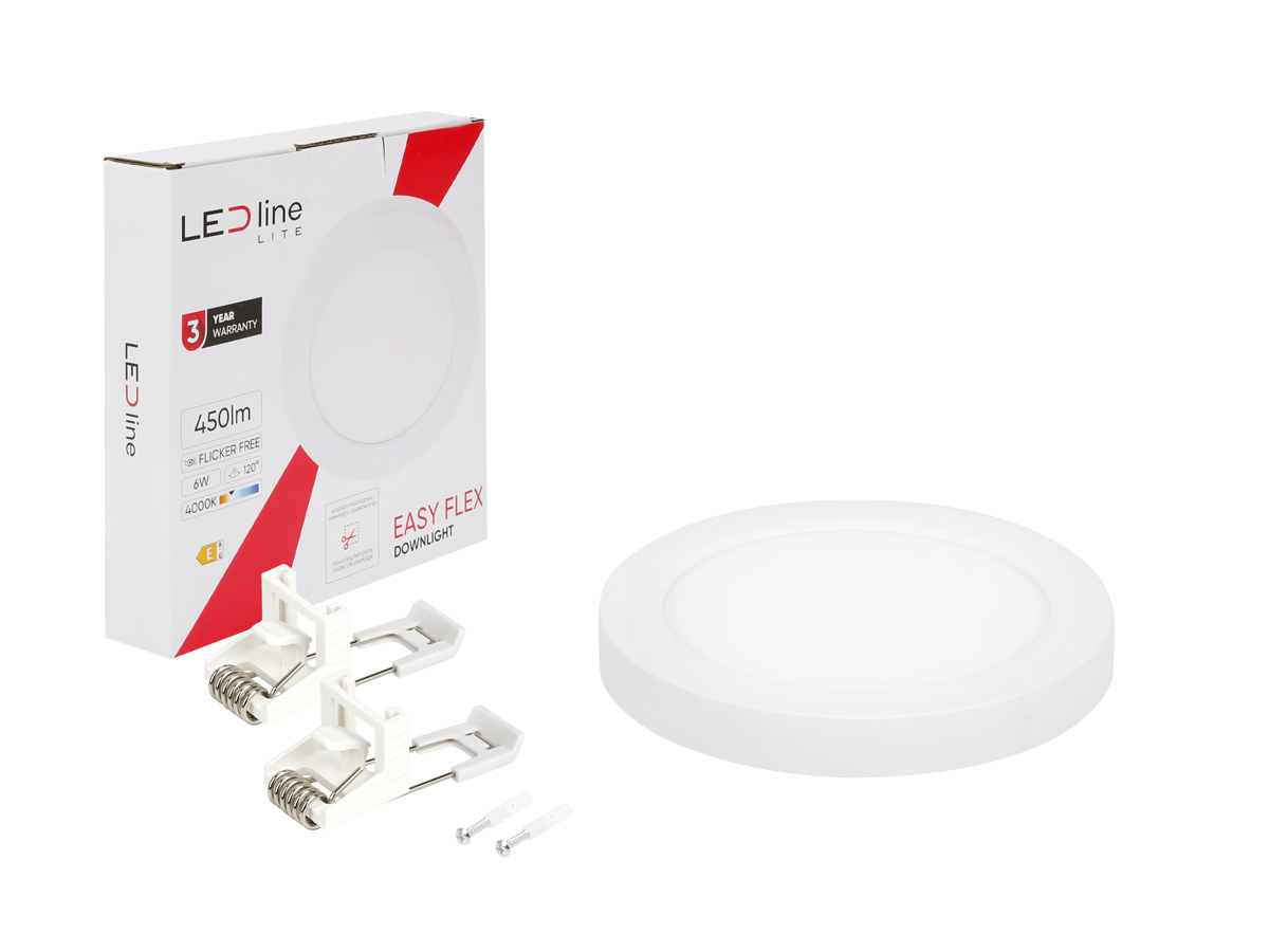 Downlight EASY FLEX 4000K 6W 450lm rond IP20 Wit LITE