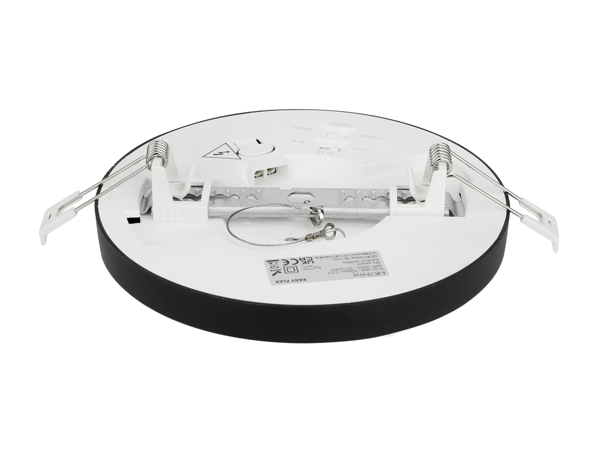Downlight EASY FLEX 3CCT(3K/4K/5K) 9/12/15W 1050lm rond IP20 zwart LITE