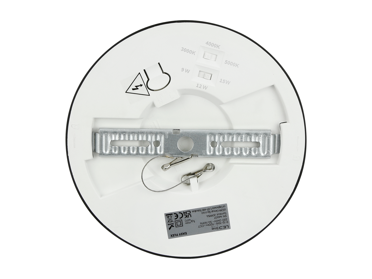 Downlight EASY FLEX 3CCT(3K/4K/5K) 9/12/15W 1050lm rond IP20 zwart LITE