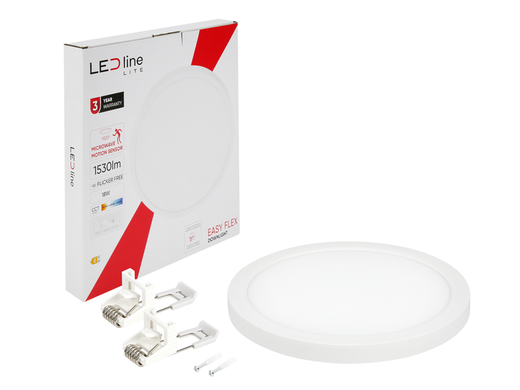 Downlight EASY FLEX 3CCT(3K/4K/5K) 18W 1530lm rond IP20 Wit LITE bewegingssensor