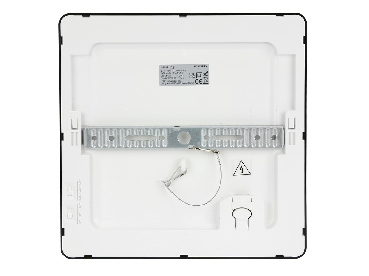 Downlight EASY FLEX 3CCT(3K/4K/5K) 12/15/18W 1440lm vierkant IP20 zwart LITE