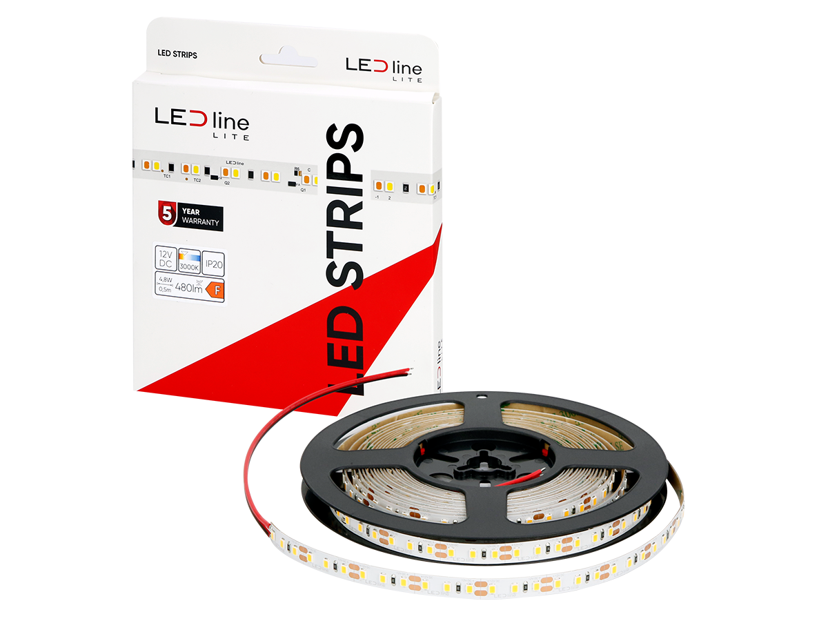 LED-strip 600/5m SMD 12V 3000K 9.6W IP20 8mm 5m 960lm/m PRIME