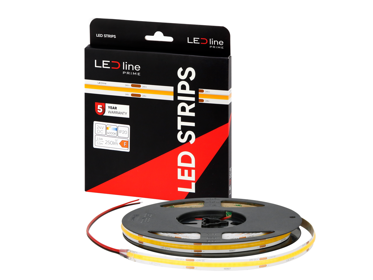 LED tape 320 COB 24V 4000K 5W IP20 8mm 5m 500lm/m PRIME