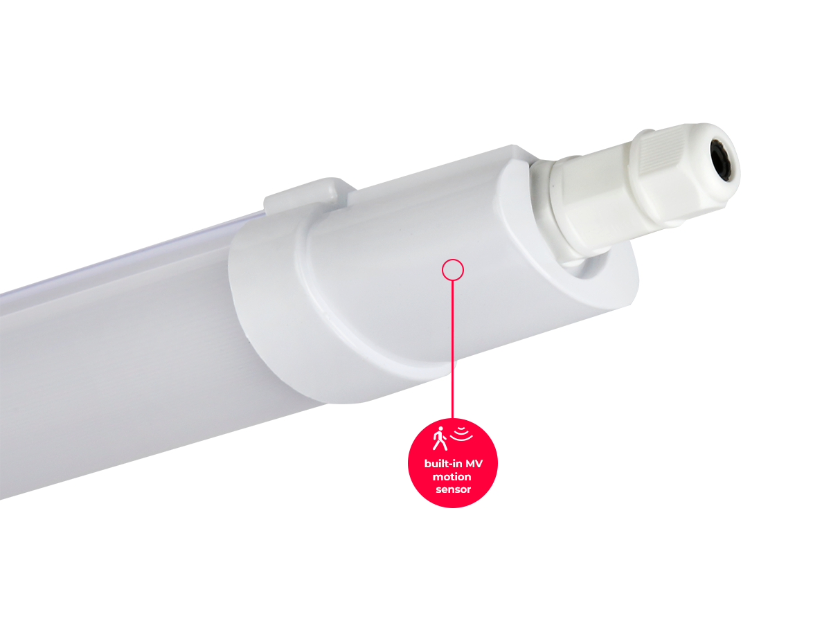 Hermetische armatuur LINIX 4000K 36W 4320lm IP65 120cm grijs LITE bewegingssensor MV