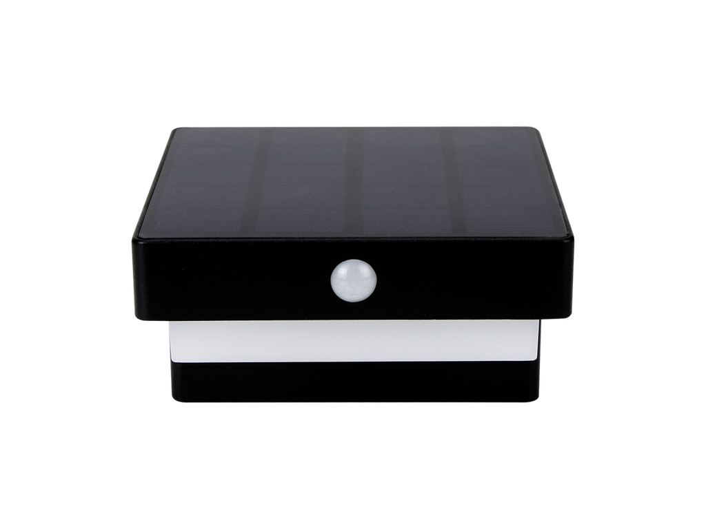 Solar wandlamp SUNTIS 3000K 220lm 2Ah USB-C vierkant IP54 zwart PRIME