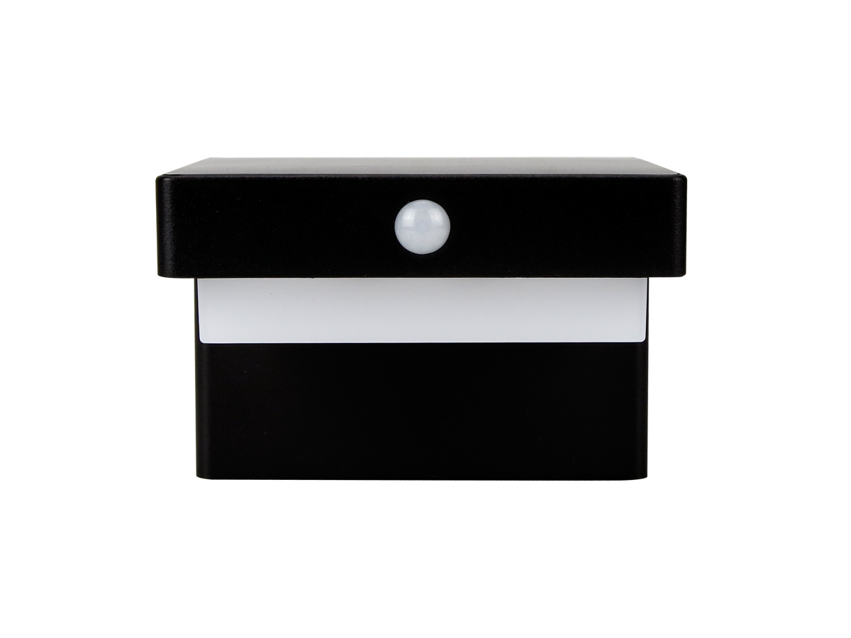 Solar wandlamp SUNTIS 3000K 220lm 2Ah USB-C vierkant IP54 zwart PRIME
