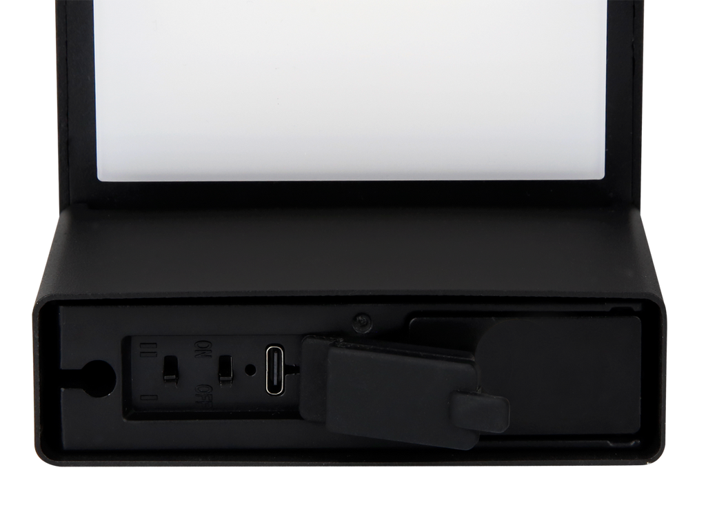 Solar grondspiegel SUNTIS 3000K 220lm 2Ah USB-C vierkant IP54 zwart PRIME