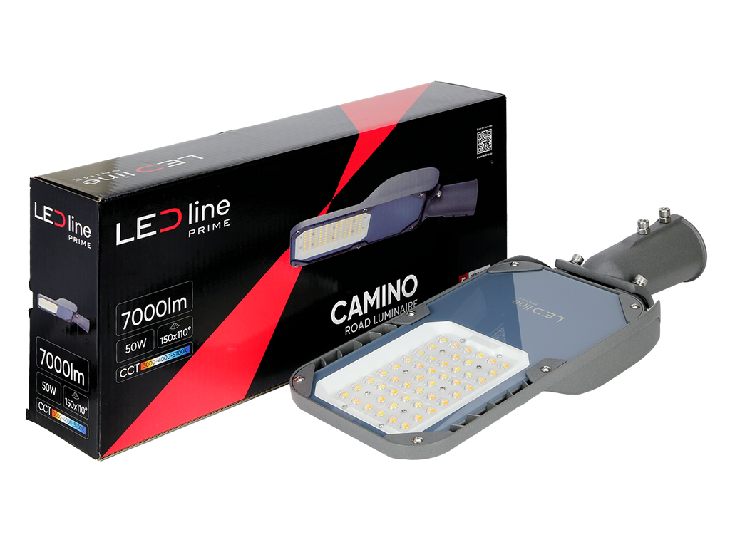 Wegverlichting Armatuur CAMINO 3CCT(3/4/5,7K) 50W 7000lm IP66 grijs PRIME