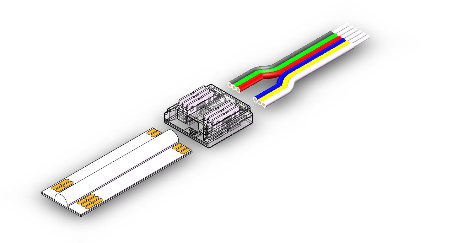 Fast Connector 3gen. COB 6pin 12mm 4A PCB-kabel 15cm PRIME (10 stuks)