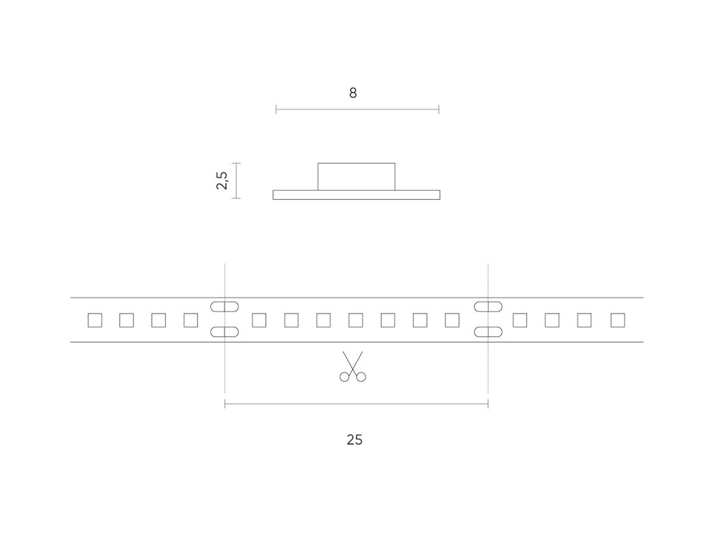 LED-strip 600/5m SMD 12V 11000K 9.6W IP20 8mm 5m 800lm/m PRIME