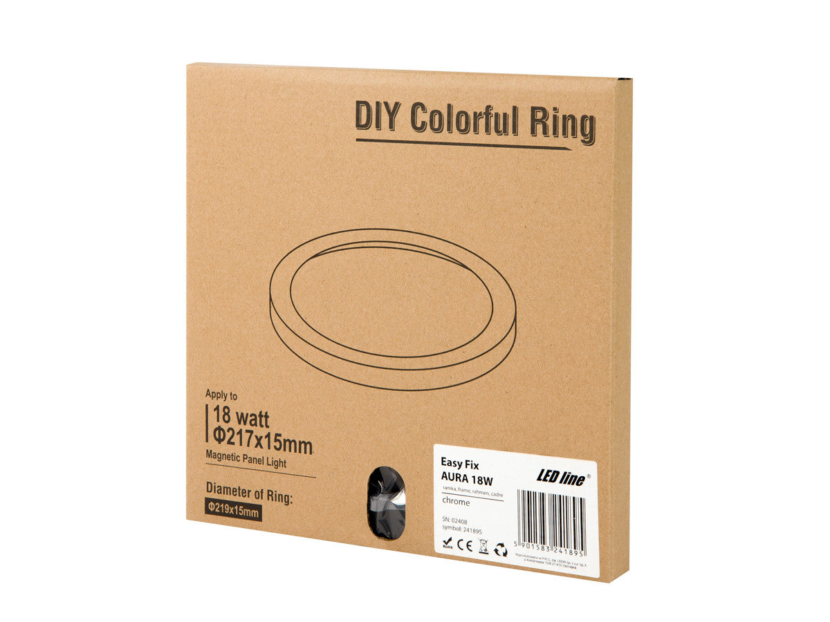 Downlight EASY FIX AURA Ronde lijst 18W FI22cm chroom LITE