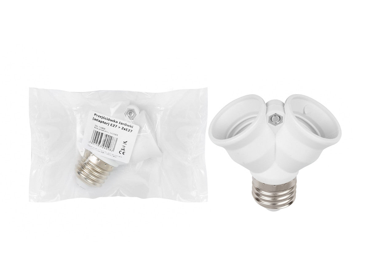 Lampadapter E27 naar 2xE27