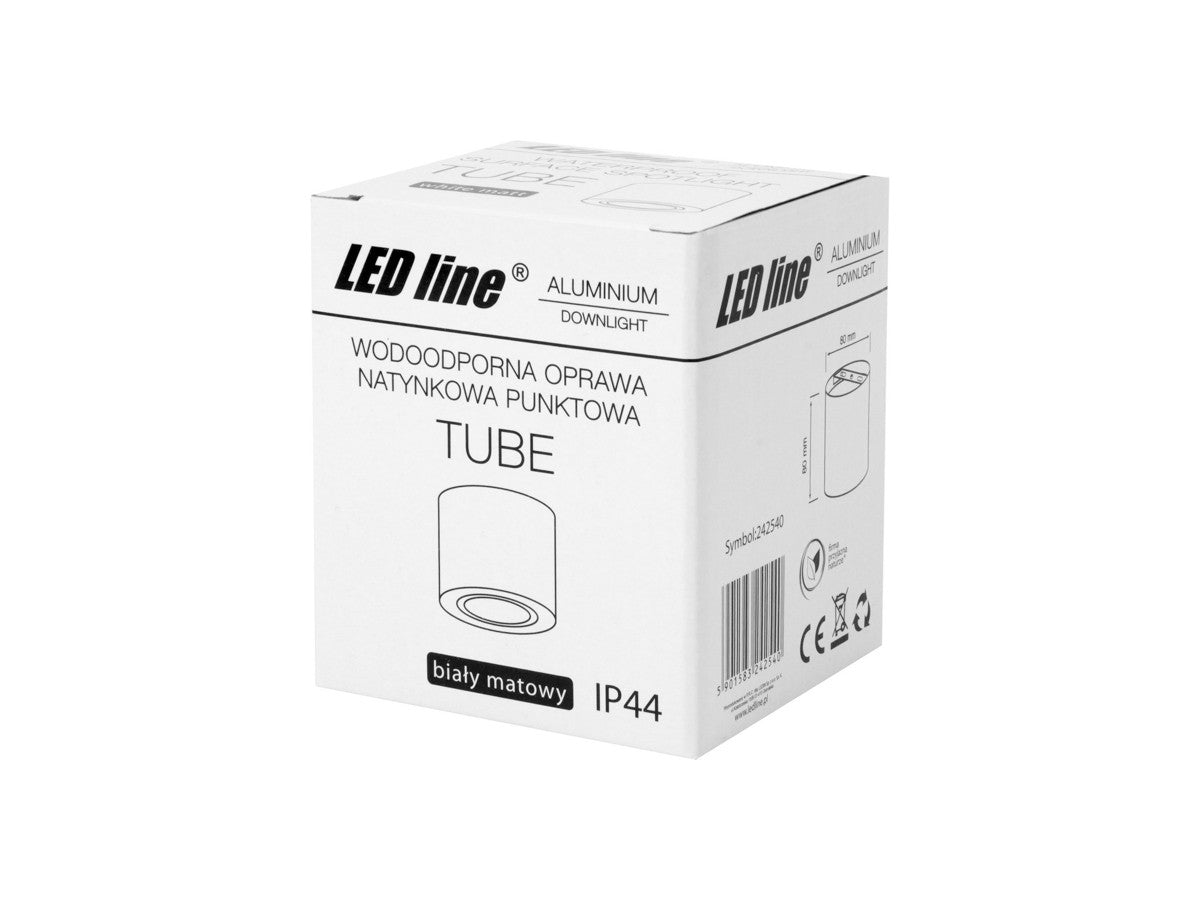 Plafondarmatuur opbouwwaterdicht TUBE rond IP44 wit PRIME