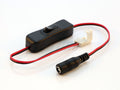 Connector voor LED strips CLICK CONNECTOR enkel 8mm 2 pins met kabel voor DC jack en met schakelaar