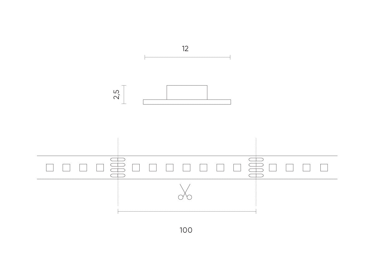 LED strip 300/5m SMD 12V 6500K RGBW 19.2W IP20 12mm 5m 400lm/m PRIME