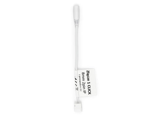 Connector voor IP67 LED strips CLICK CONNECTOR enkel 8mm 2 pins met kabel voor DC jack