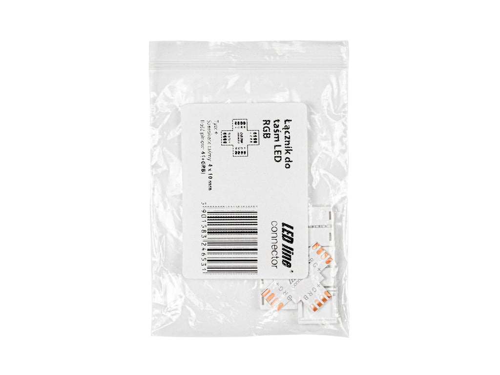 Hoekconnector voor LED strips CLICK CONNECTOR 10mm 4 pins kruis RGB