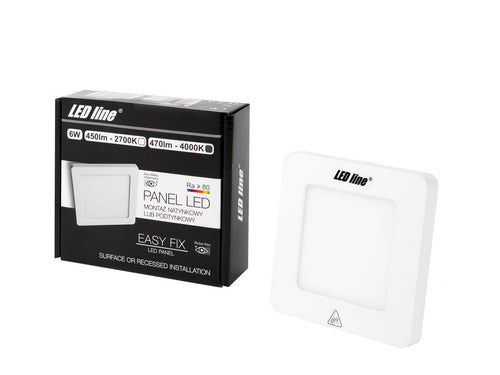 Downlight EASY FIX 4000K 6W 470lm vierkant IP20 FI11,5cm Wit LITE