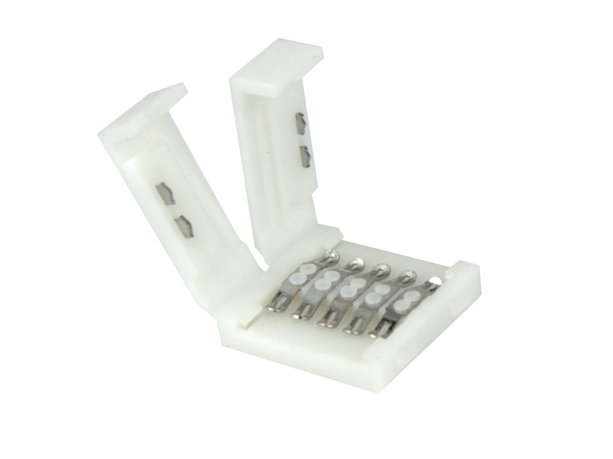 Connector voor LED strips CLICK CONNECTOR dubbel 12mm 5 pins RGBW