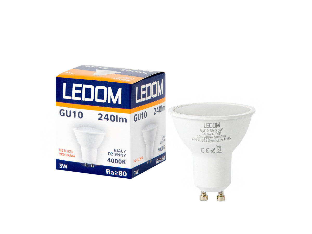 LED lamp GU10 4000K 3W 240lm 230V 120° PC LITE