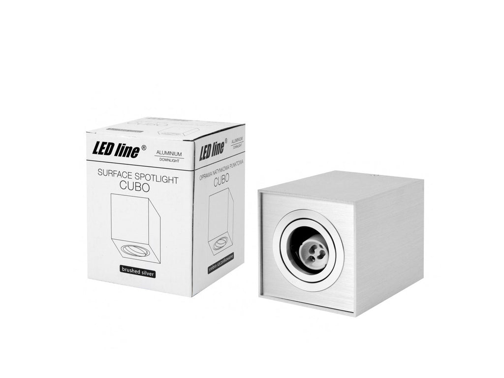 PLAFONDLAMP oppervlakte spot CUBO vierkant IP20 zilver PRIME