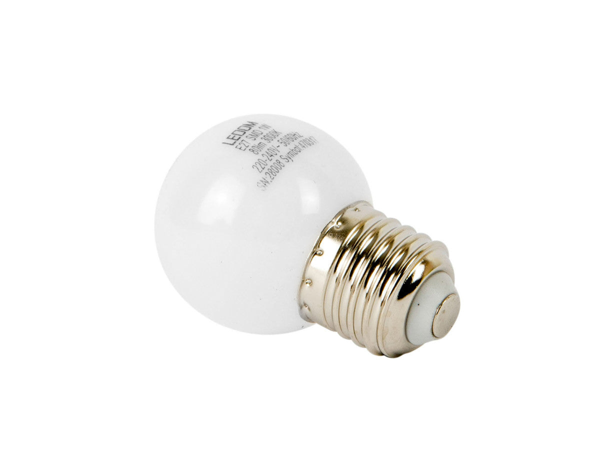 LED-lamp E27 3000K 1W 80lm 230V 270 ° G45 PC LITE