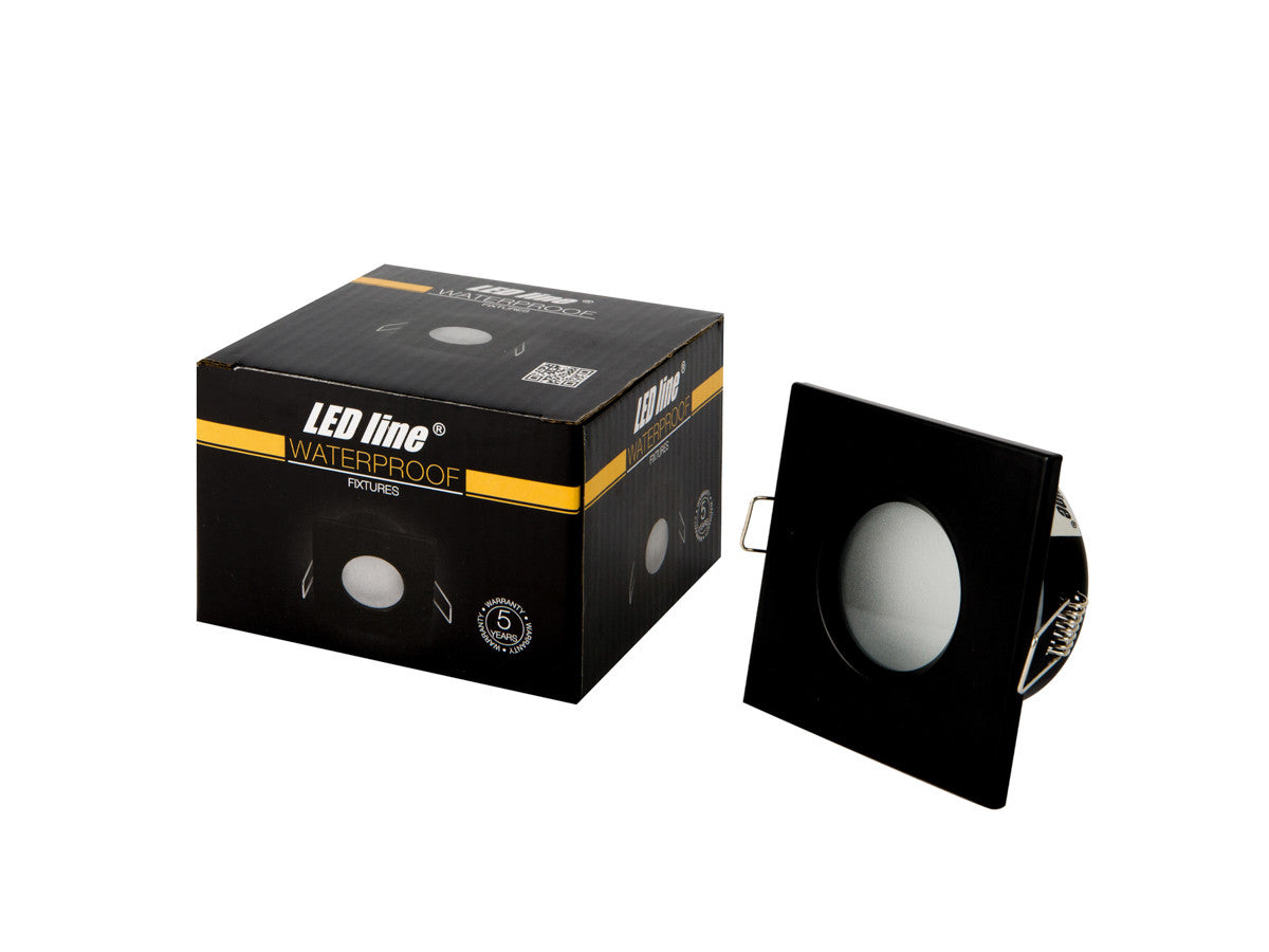 PLAFONDLAMP waterdicht vierkant IP65 zwart PRIME