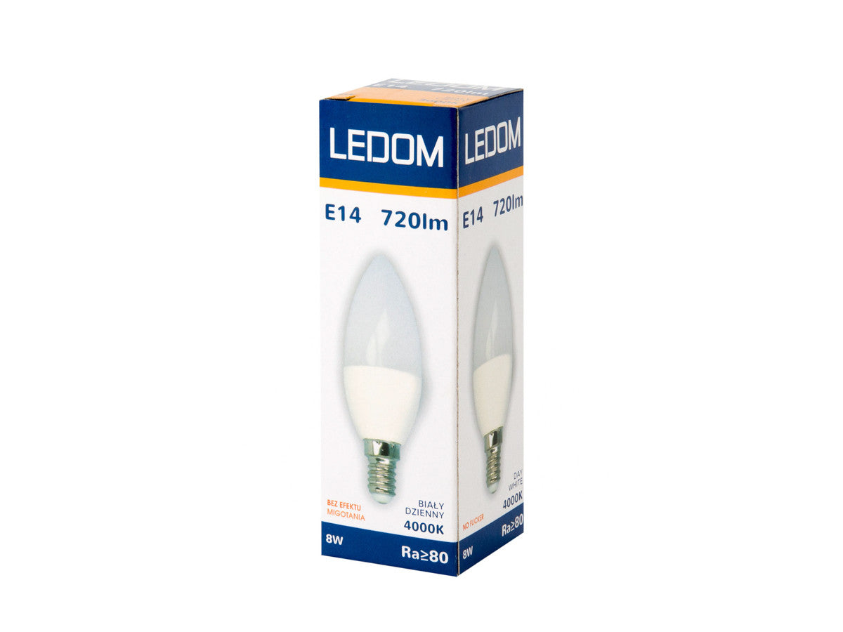 LED-lamp E14 4000K 8W 720lm 230V 180° C37 PC LITE