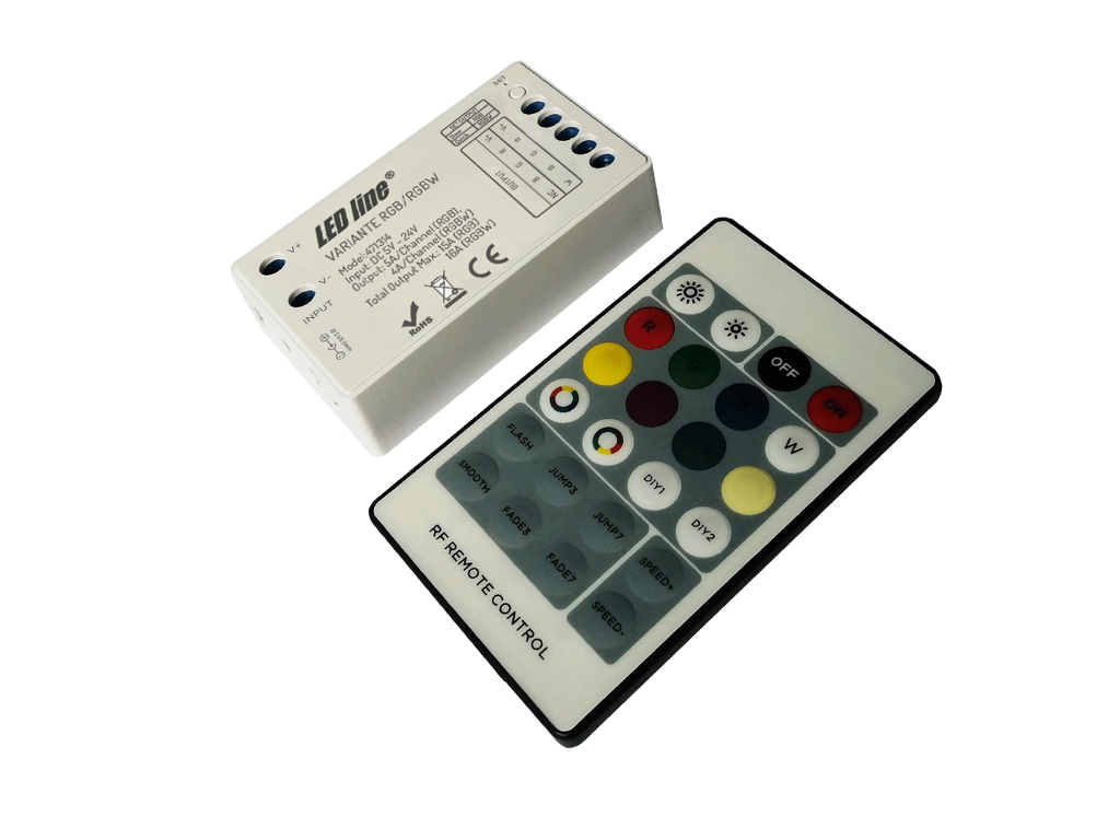 VARIANTE 12V/24V 16A RF RGB/RGBW controller + afstandsbediening